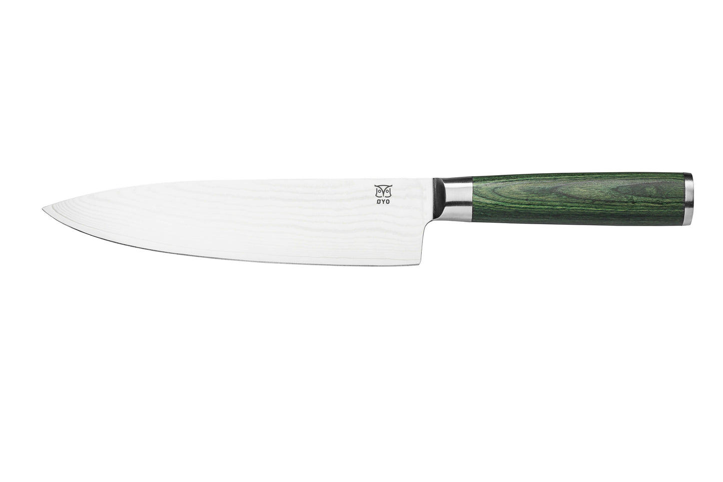Skarvet kokkekniv 19,5 cm, grønn