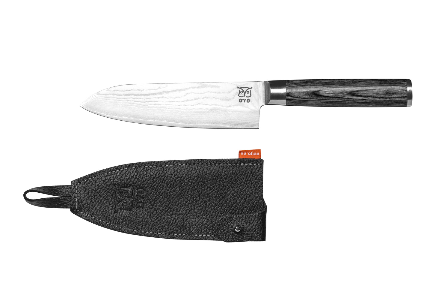 Skarvet santoku kokkekniv 16 cm, grå
