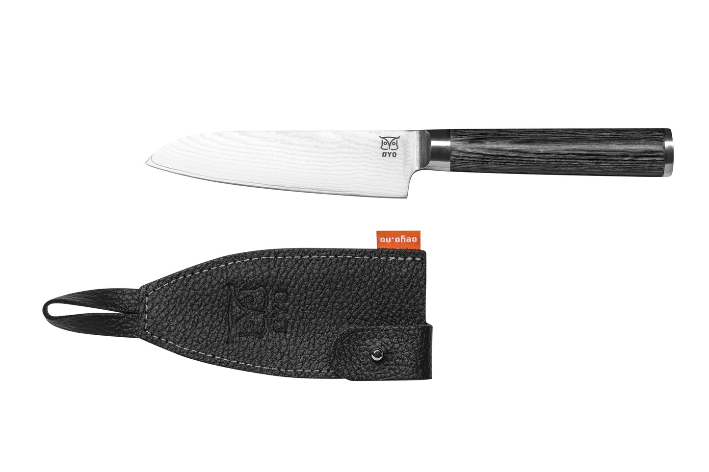 Skarvet santoku grønnsakskniv, grå