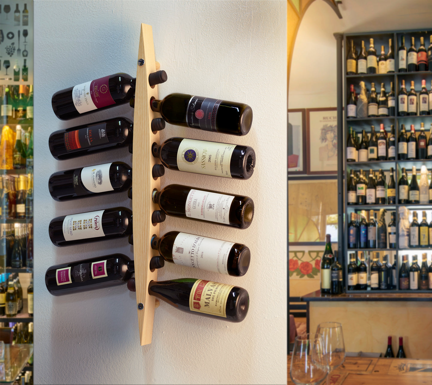 Legnoart ENOTECA vinholder, lys ask