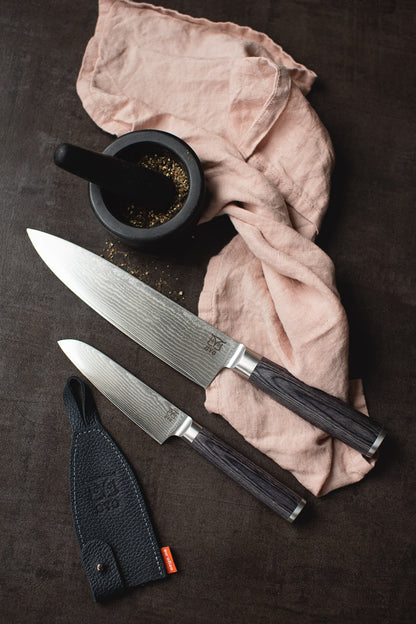 Skarvet kokkekniv 19,5 cm, grå