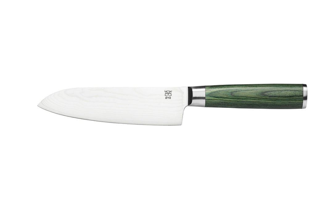 Skarvet santoku kokkekniv 16 cm, smaragd