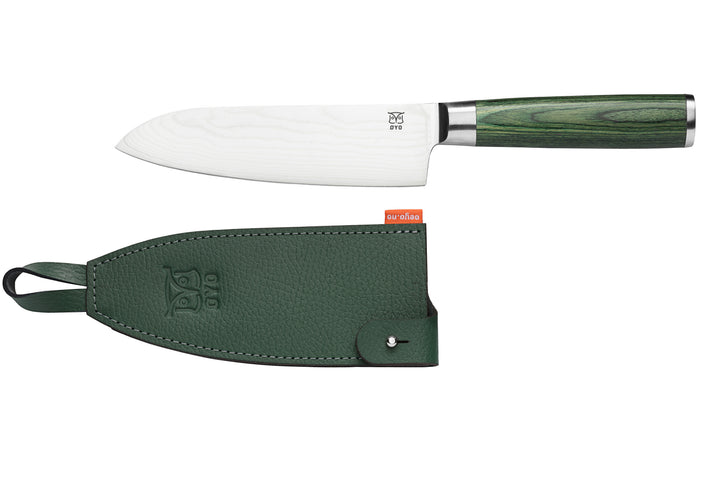 Skarvet santoku kokkekniv 16 cm, smaragd