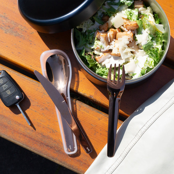 Bestikk To-Go i rustfritt stål, bronse