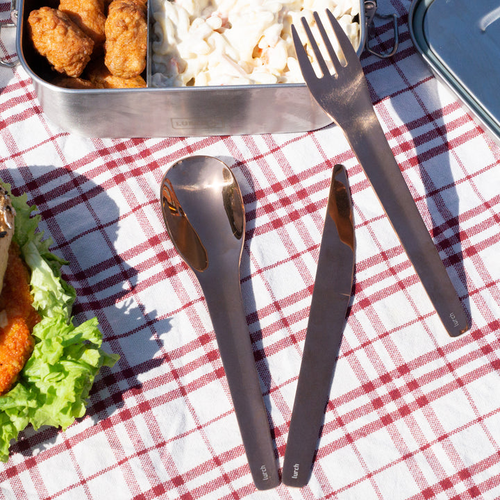 Bestikk To-Go i rustfritt stål, bronse