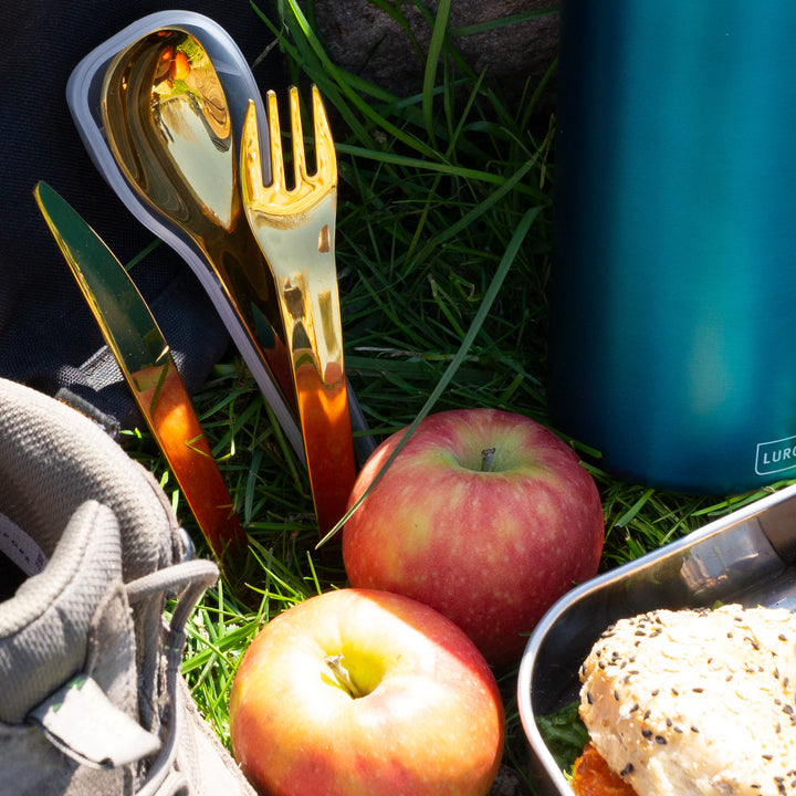 Bestikk To-Go i rustfritt stål, gull