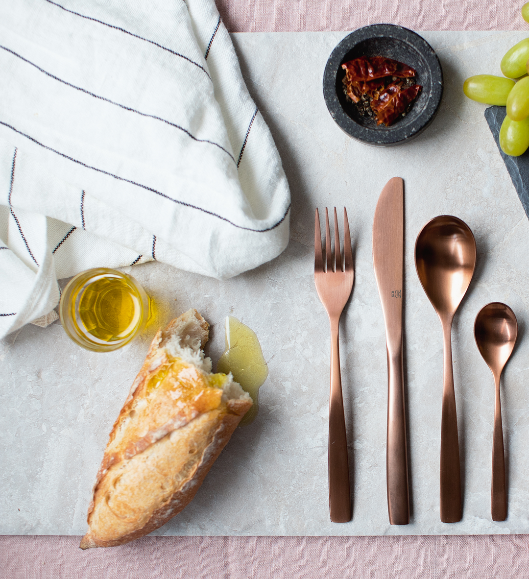 Bris bestikk 16 deler, kobber